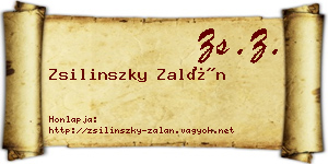 Zsilinszky Zalán névjegykártya